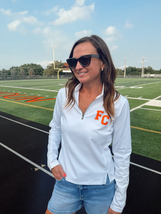 FC Women's White Performance Quarter Zip Pullover