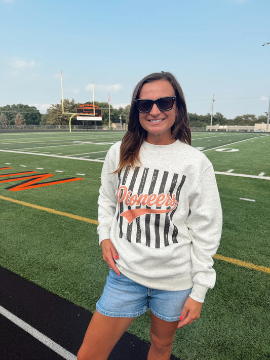 Pioneers Strikeout Striped Crewneck Sweatshirt