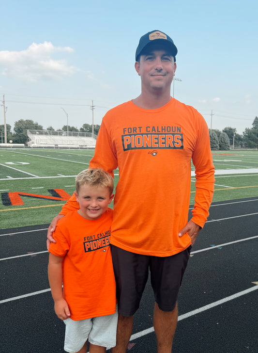 Fort Calhoun Pioneers Orange Long Sleeve T-Shirt
