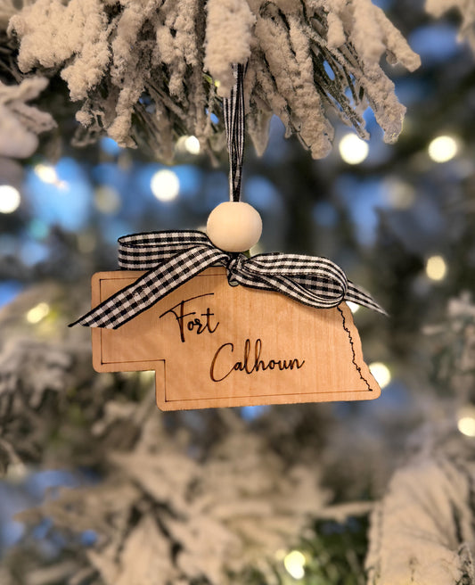 Fort Calhoun, Nebraska Wood Ornament
