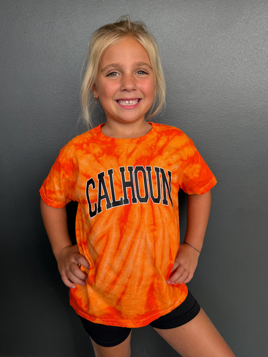Calhoun Orange Tie-Dye Youth T-Shirt