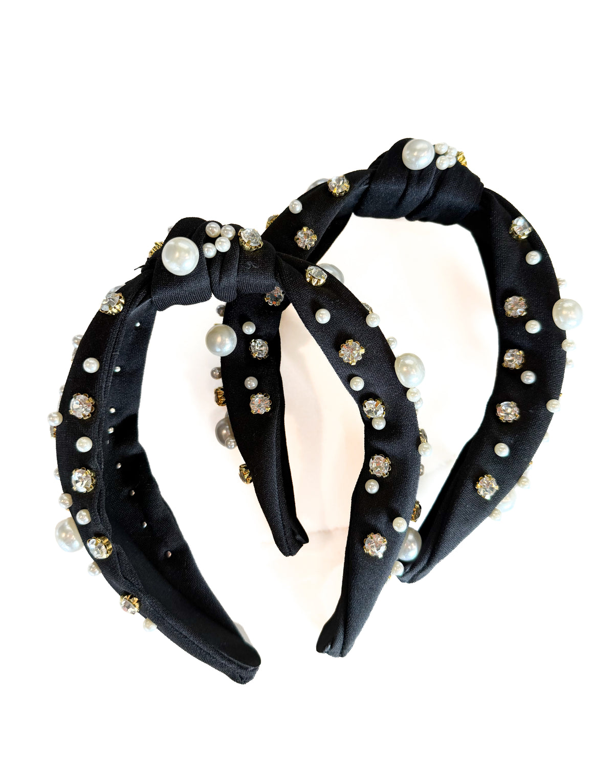 Black Rhinestone & Pearl Headband