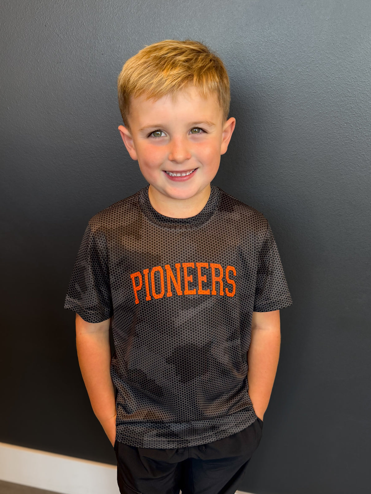 Youth Pioneers Black Hex Camo Performance T-Shirt