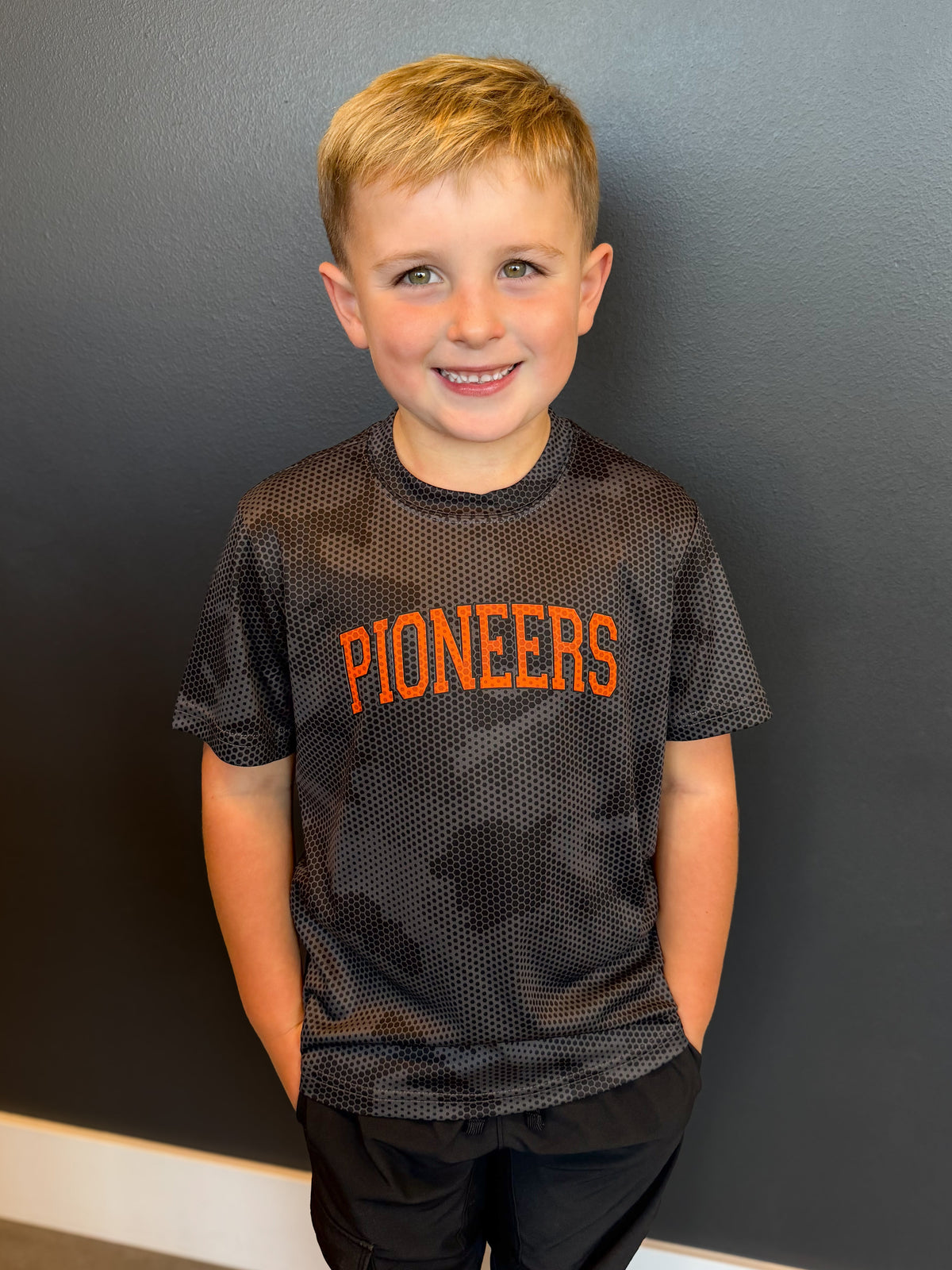 Youth Pioneers Black Hex Camo Performance T-Shirt