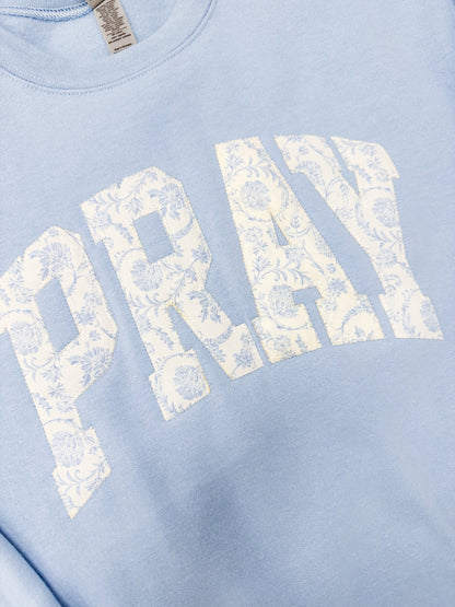 Floral Pray Applique Sweatshirt
