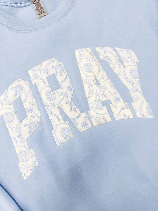 Floral Pray Applique Sweatshirt