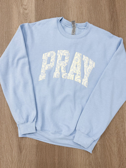 Floral Pray Applique Sweatshirt