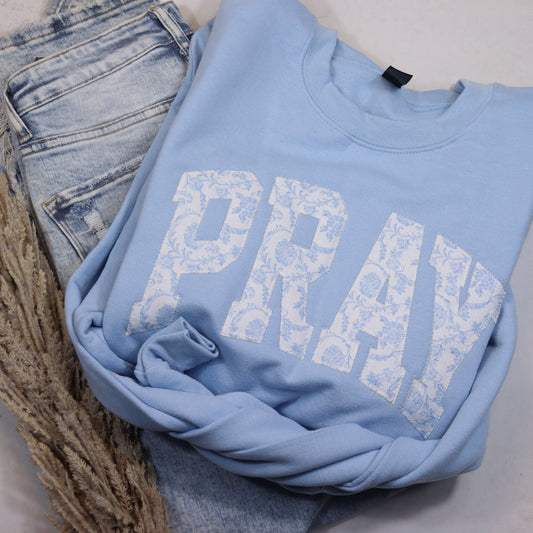 Floral Pray Applique Sweatshirt