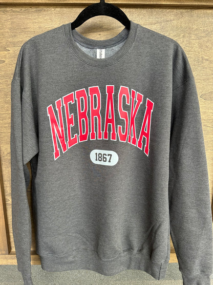 Nebraska 1867 Varsity Crewneck Sweatshirt