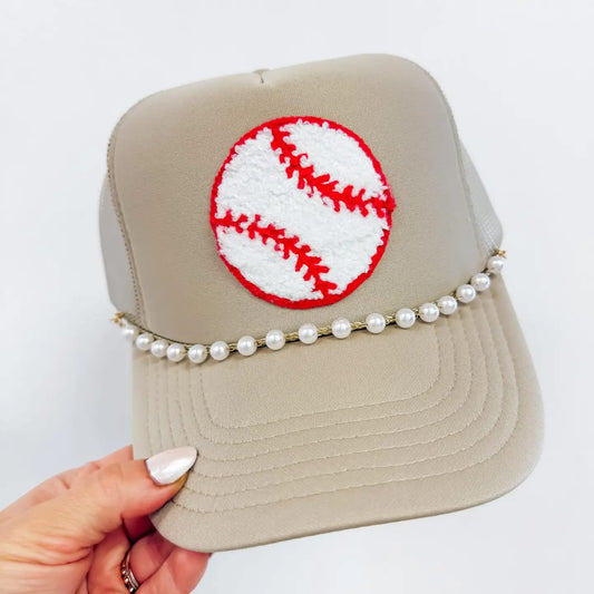 Baseball Chenille Patch Trucker Hat