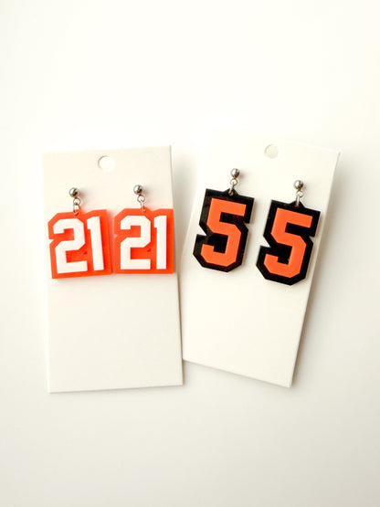 Custom # Acrylic Earrings PREORDER