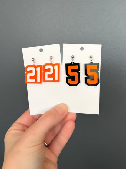 Custom # Acrylic Earrings PREORDER