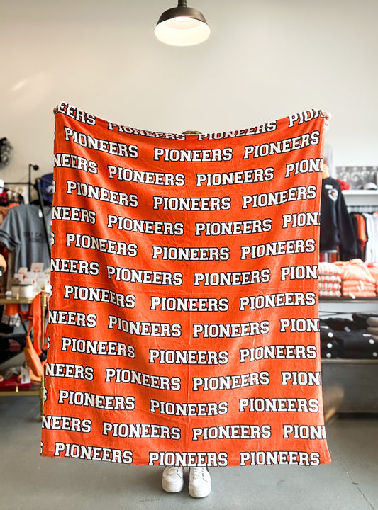 Orange Pioneers Varsity Throw Blanket