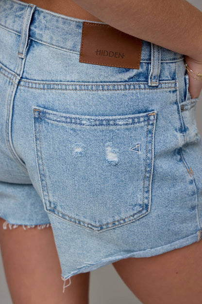 Riley Vintage Wash High Waisted 3" Inseam Boyfriend Shorts