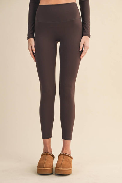 Chocolate Brown Performance High-Rise Leggings