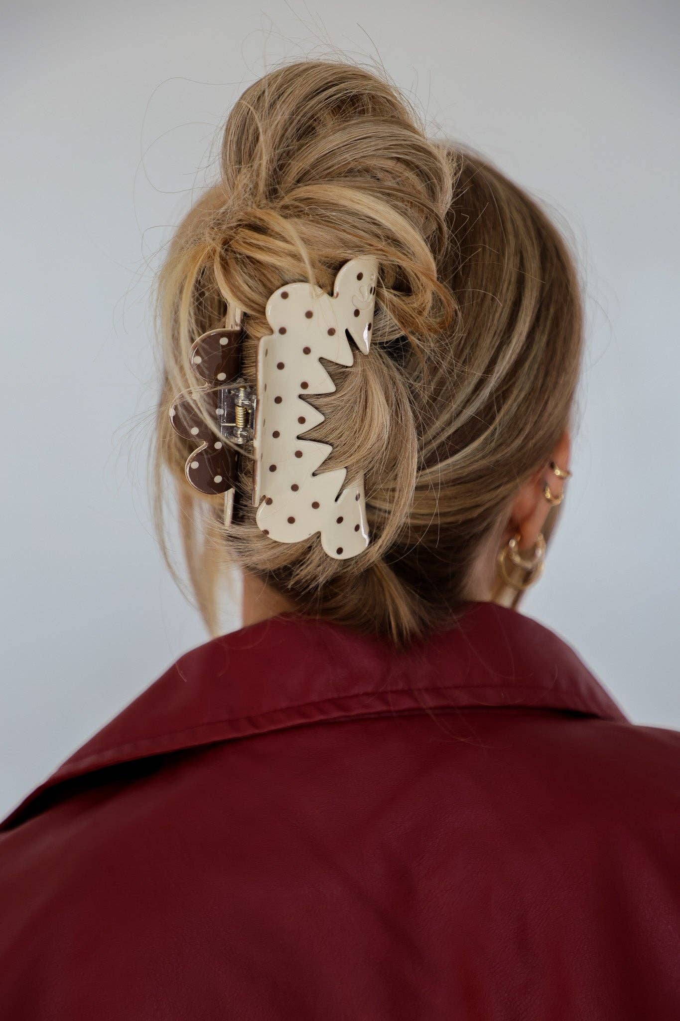 Brown & Cream Midi Claw Hair Clip
