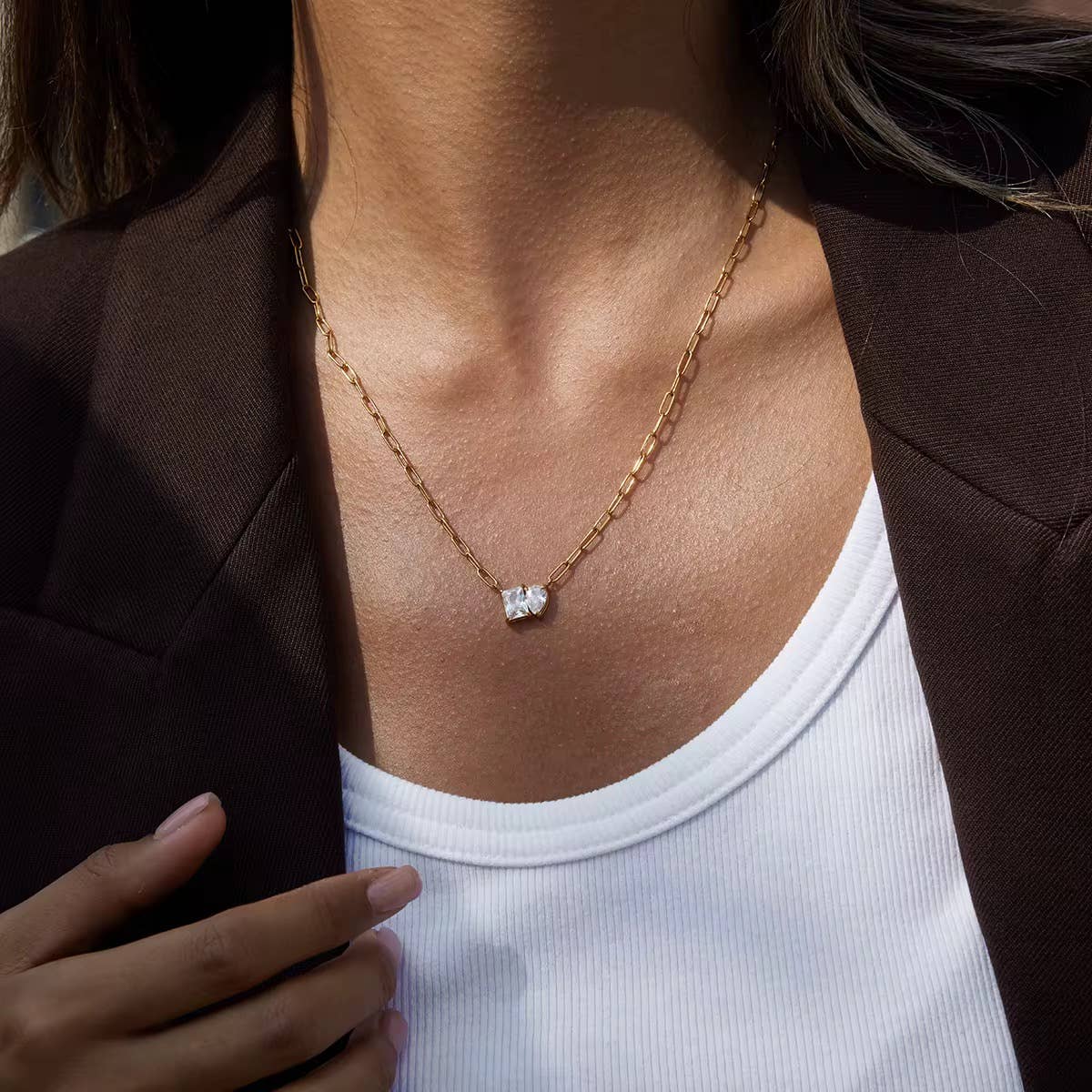 Duo Emerald & Pear Necklace