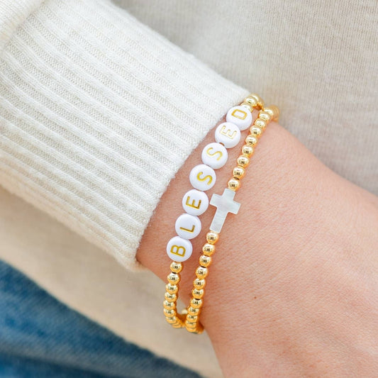 Shell Cross Beaded Bracelet