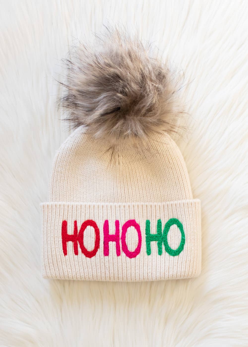Ho Ho Ho Knit Pom Beanie Hat