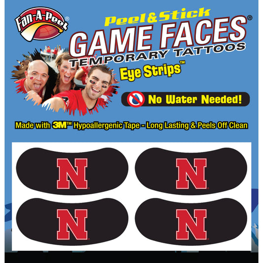 Nebraska Eye Black Temporary Tattoos