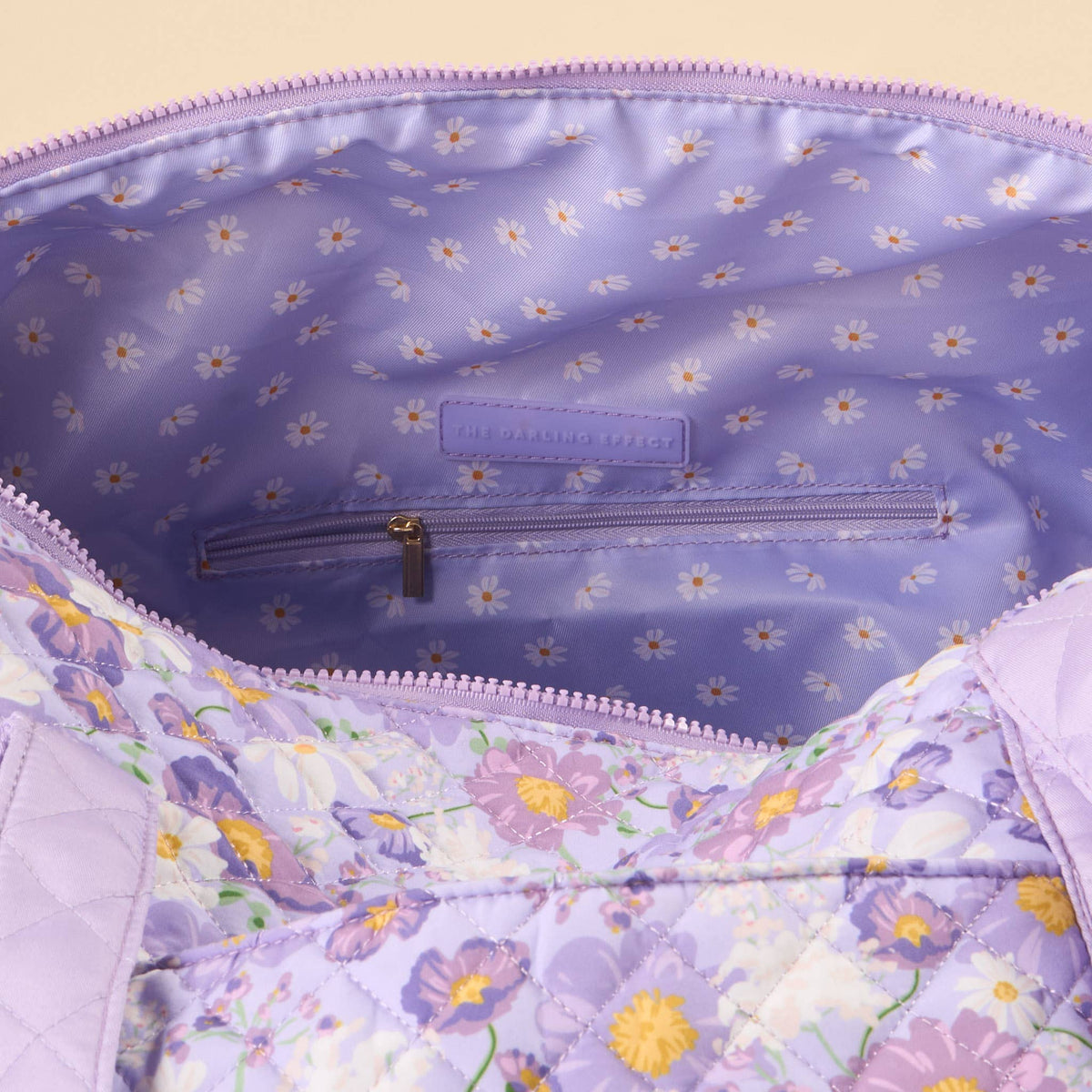 Quilted Weekender Bag Purple