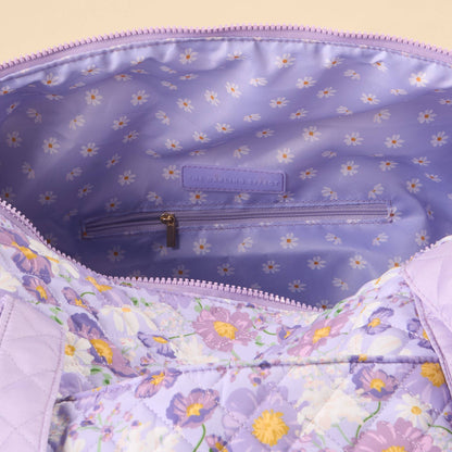 Quilted Weekender Bag Purple
