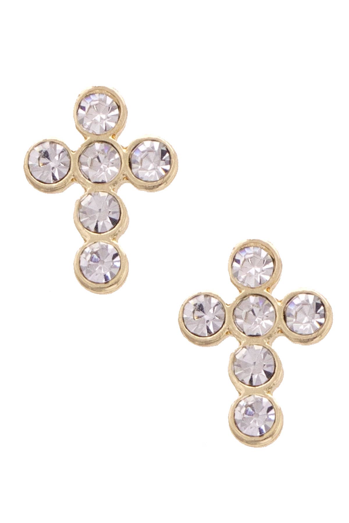 Pave Cross Stud Earrings
