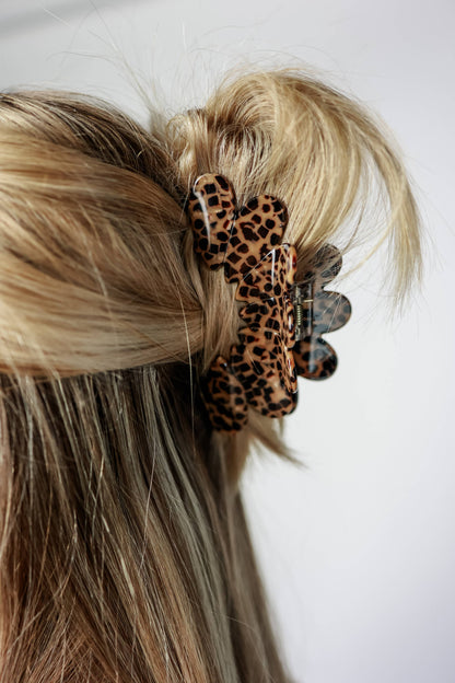 Leopard Scalloped Hair Clip