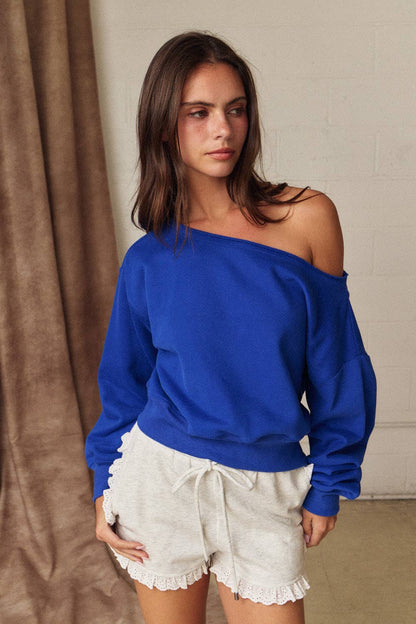 Eyelet Trim Drawstring Shorts