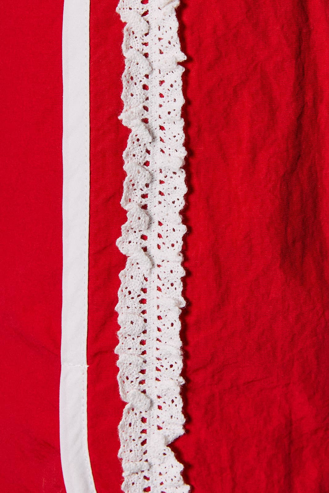 Red Lace Trim Track Shorts