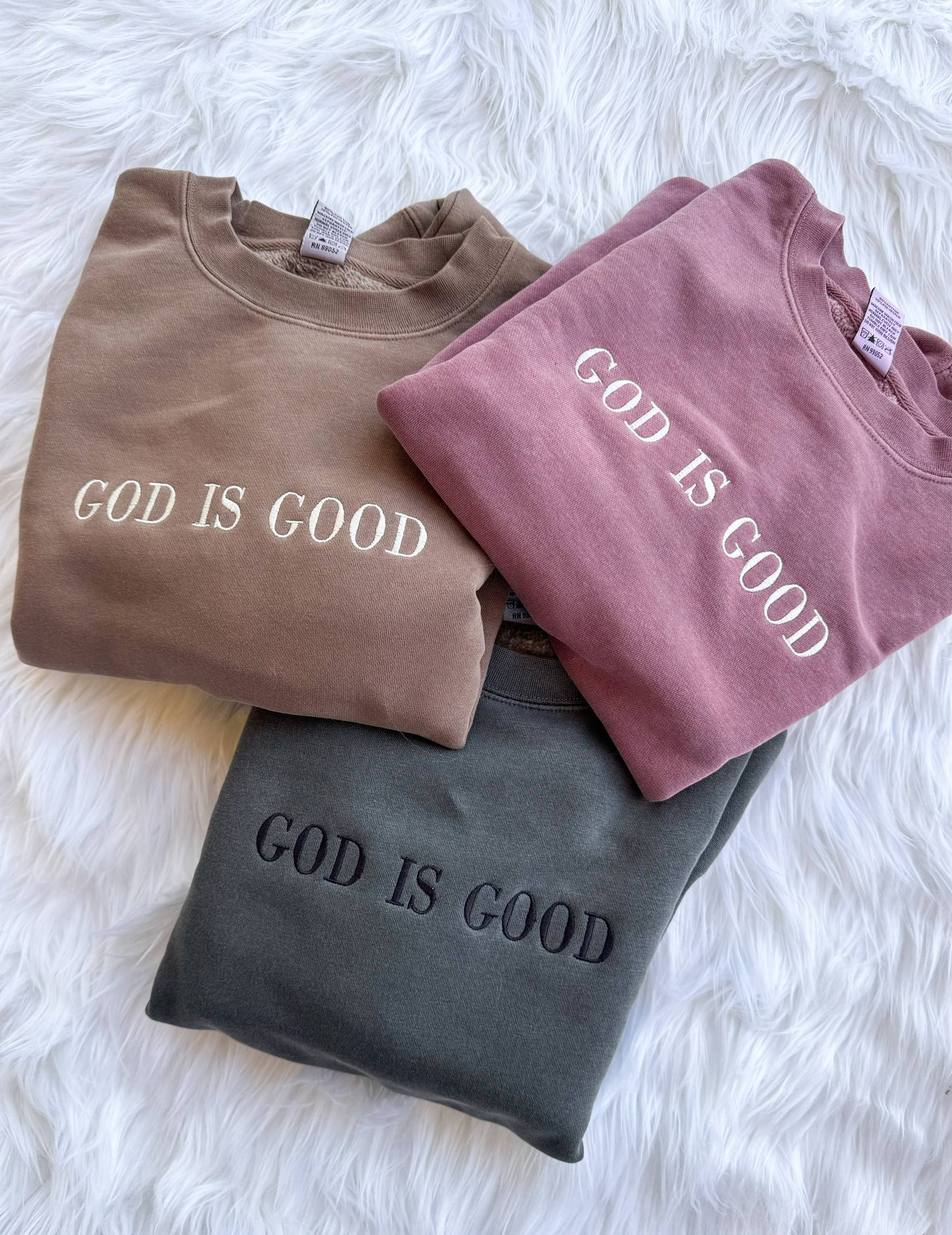 God is Good Embroidered Sweatshirts
