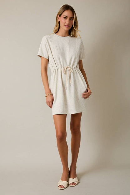 Short Sleeve Tie Waist Dress