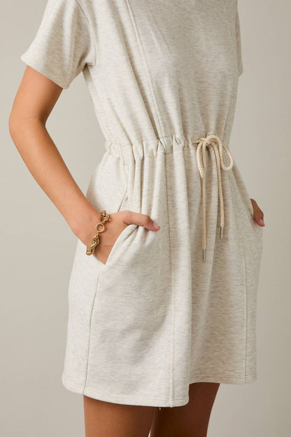 Short Sleeve Tie Waist Dress