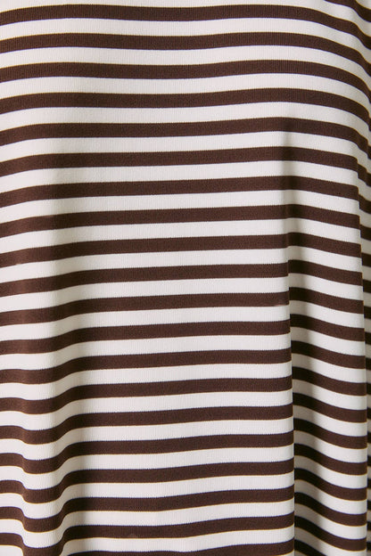 Brown Stripe Mid Rise Skort