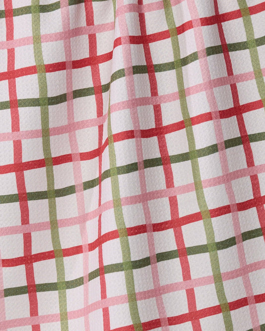 Geometry Festive Plaid Tea Towel - Holiday 2026