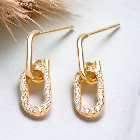 Gold Chain Link Studs