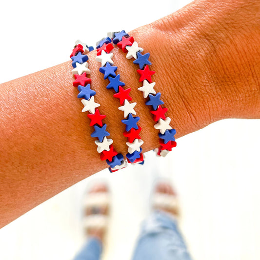 Red White & Blue Stars Bracelet