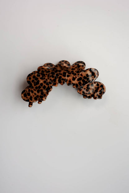 Leopard Scalloped Hair Clip