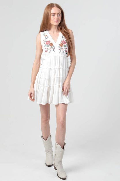 Floral Embroidered Boho Dress