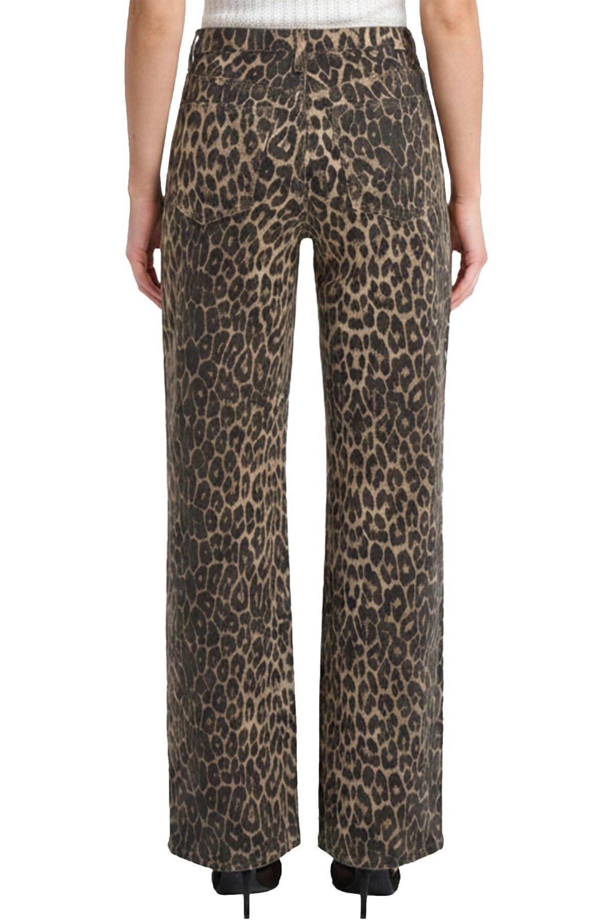 Chloe High Rise Leopard Wide Leg Jeans