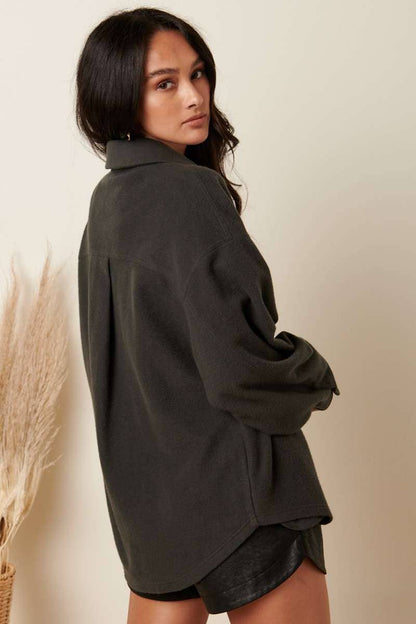 Brushed French Terry Oversized Shacket
