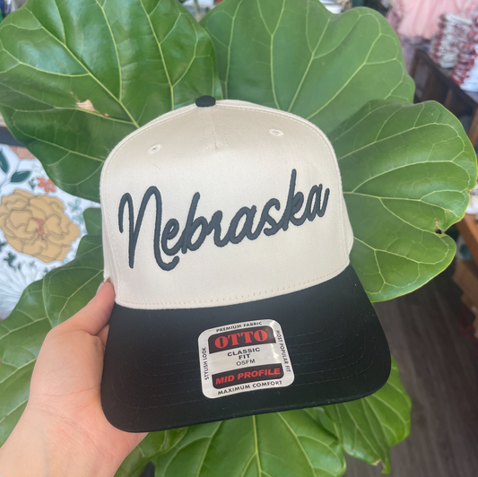 Nebraska Puff Embroidered Trucker Hat