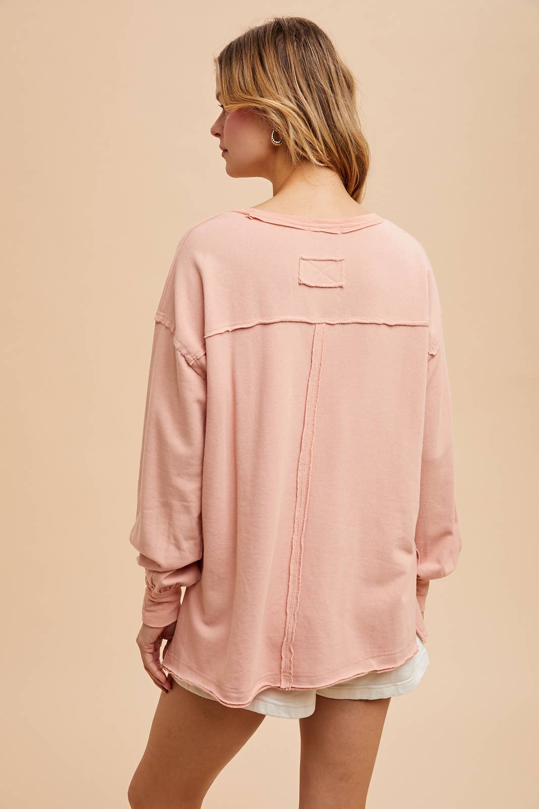Oversized Love Embroidered Terry Pullover