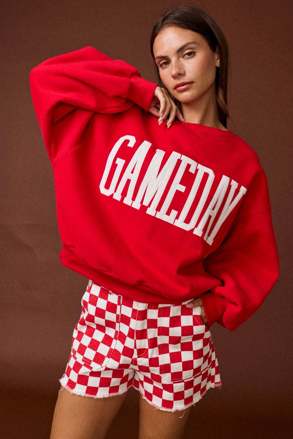 Red Gameday Applique Sweatshirt