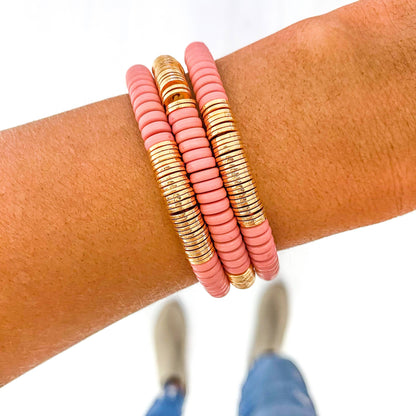 Pink Disc Bracelets