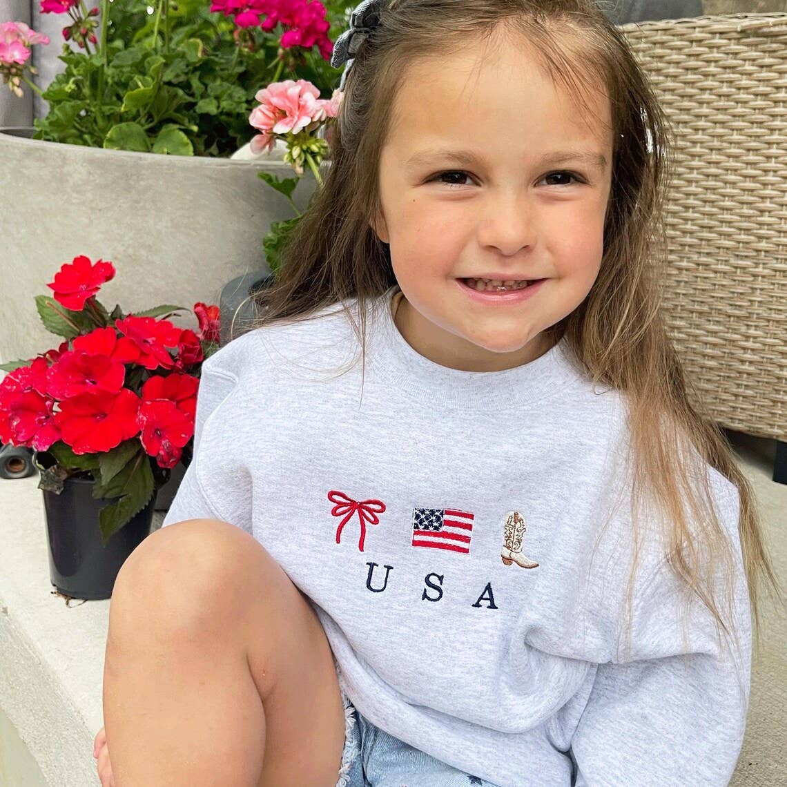 Youth USA Cowgirl Icons Embroidered Sweatshirt