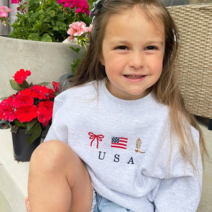Youth USA Cowgirl Icons Embroidered Sweatshirt