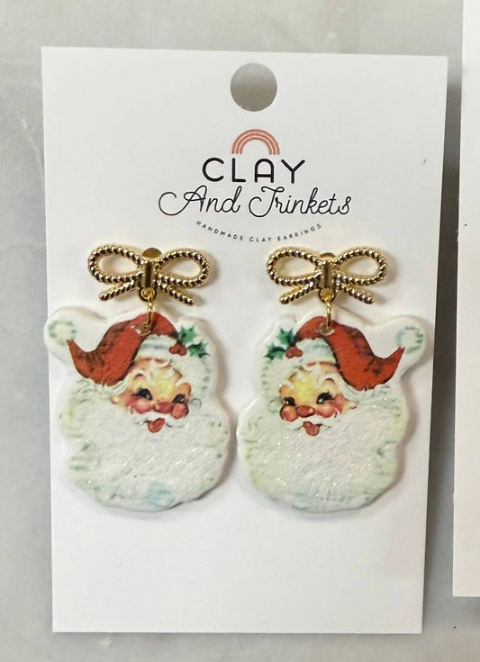 Vintage Santa Dangle Earrings