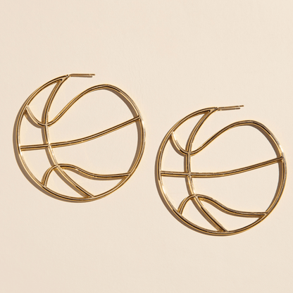 Gold Basketball Hoop Earrings