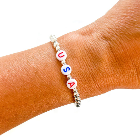 USA Beaded Bracelet